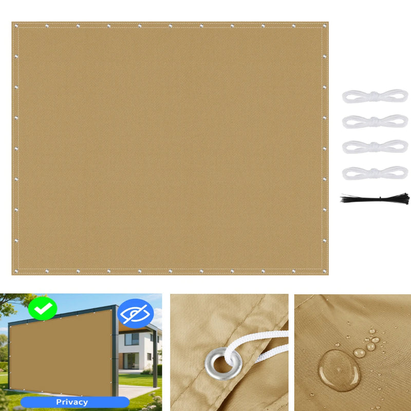 Bâche pour pergola imperméable avec œillets et cordes, 2 x 2 à 4 x 5 m