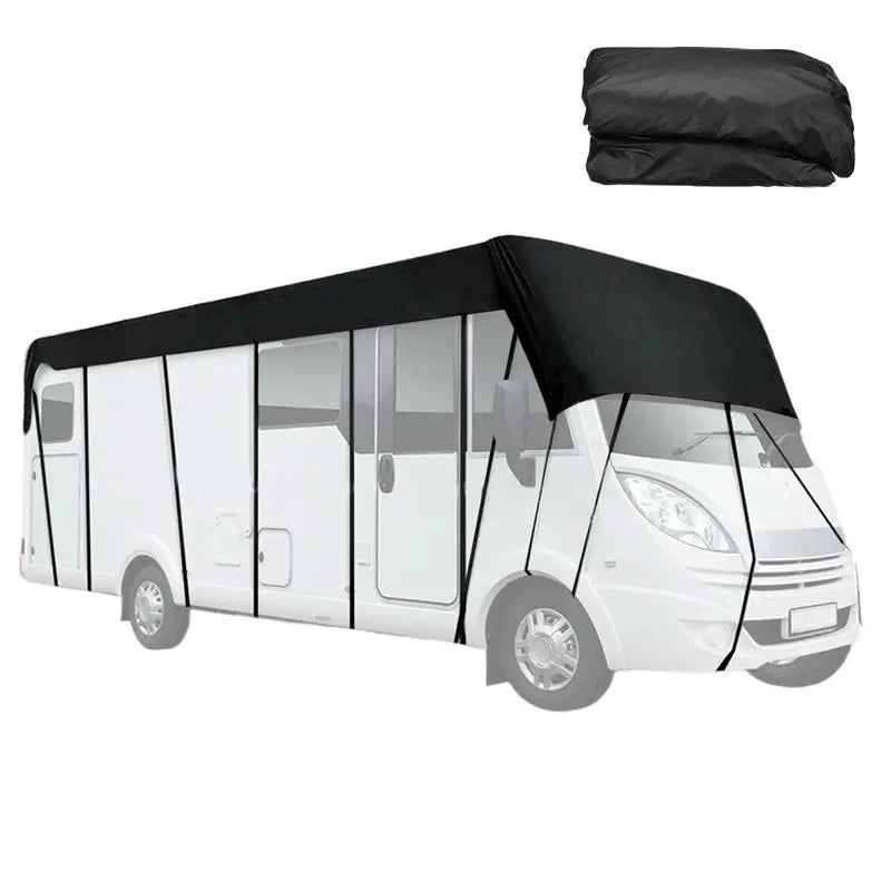 Housse de toit pour camping-car et caravane Oxford 210D, noire ou argent, 500 à 750 cm