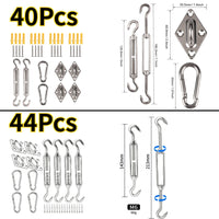 Kit de fixation voile d'ombrage M6 en acier inoxydable 304, 40, 44 ou 80 pièces