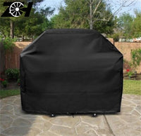 Housse de barbecue extérieur imperméable en polyester noir, 7 tailles du rond au grand chariot