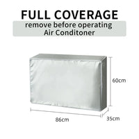 Housse de climatiseur extérieur et de pompe à chaleur, polyester argenté imperméable, 75 à 105 cm