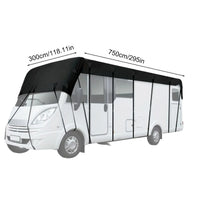 Housse de toit pour camping-car et caravane Oxford 210D, noire ou argent, 500 à 750 cm