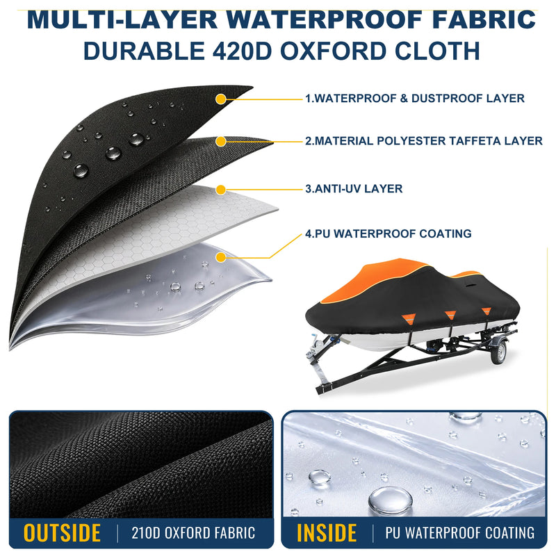 Housse jet ski pour Sea-Doo Spark et Trixx 2 ou 3 places 2014-2024, Oxford 420D