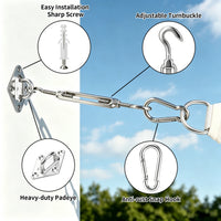 Kit de fixation pour voile d'ombrage en acier inoxydable, 7 compositions de 4 à 72 pièces