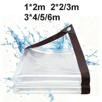 Bâche imperméable transparente en polyéthylène avec œillets pour balcon et serre, 6 tailles de 1 x 2 à 3 x 6 m