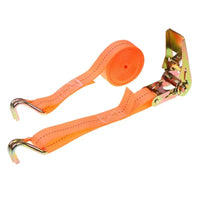 Sangle d'arrimage à cliquet orange en polyester avec crochet métallique, longueur de 1 à 6 m