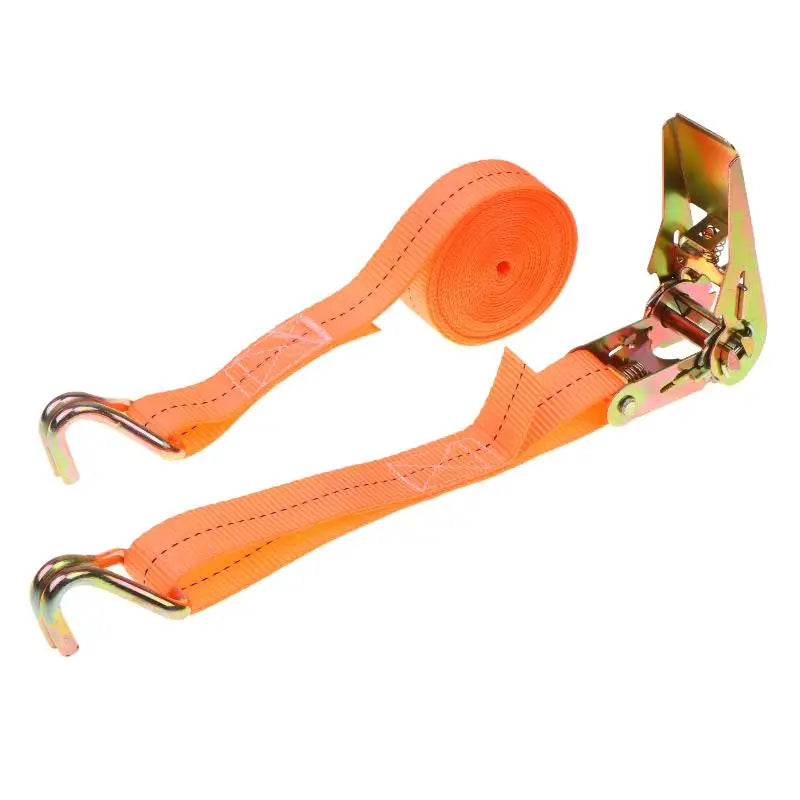 Sangle d'arrimage à cliquet orange en polyester avec crochet métallique, longueur de 1 à 6 m