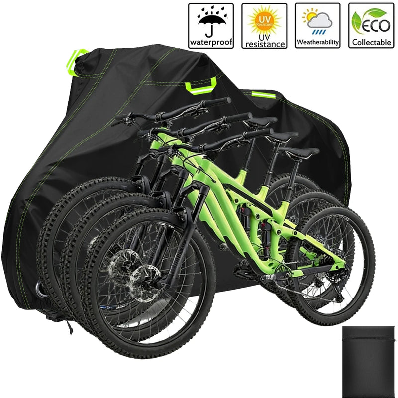 Housse de vélo Oxford 210D à bandes réfléchissantes et sangles coupe-vent, pour 1 à 3 vélos