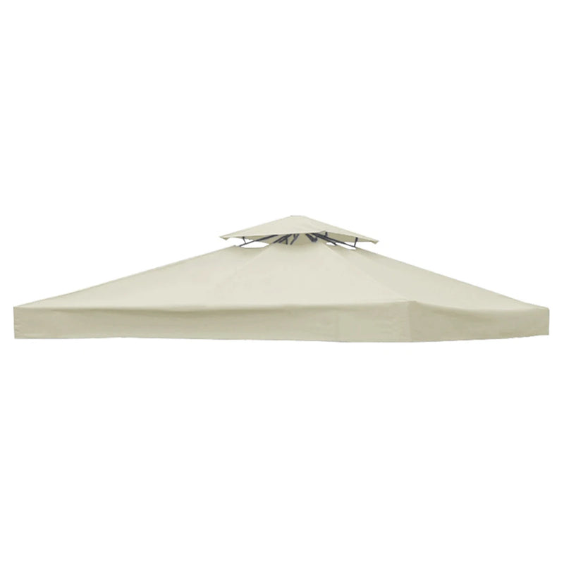 Toit de remplacement pour tonnelle 3 x 3 m, polyester 300D à double toit, vert ou beige