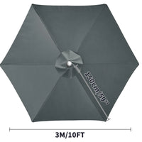 Toile de remplacement parasol 6 ou 8 baleines, imperméable anti-UV, Ø 2 à 3 m