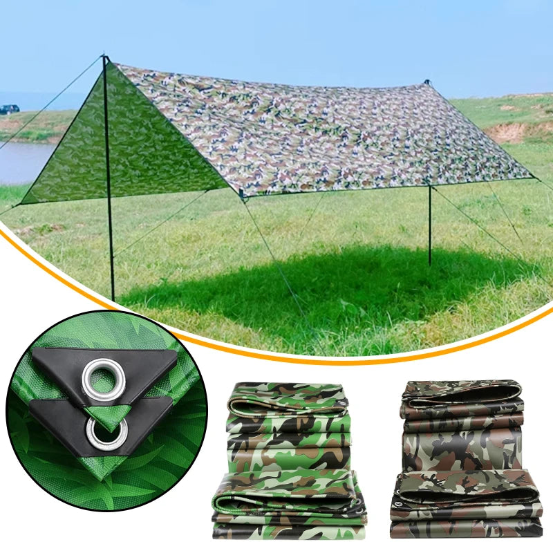 Bâche PVC verte et camouflage 450 g/m² à œillets, 3 motifs, de 2 x 1,5 à 3 x 4 m
