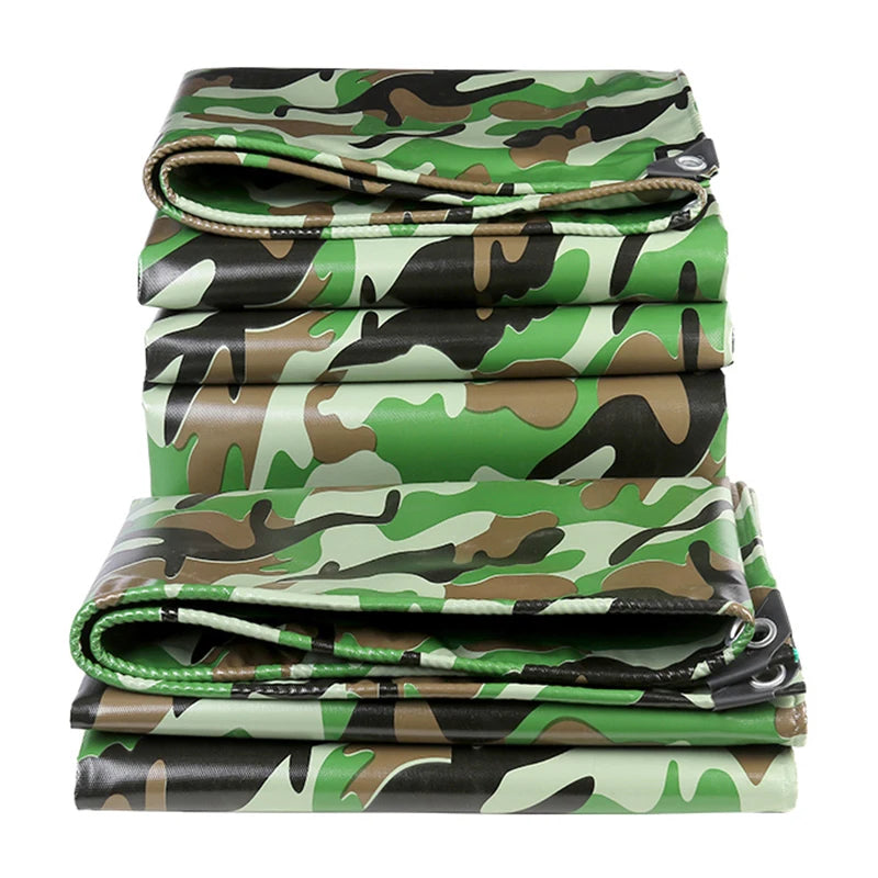 Bâche PVC verte et camouflage 450 g/m² à œillets, 3 motifs, de 2 x 1,5 à 3 x 4 m