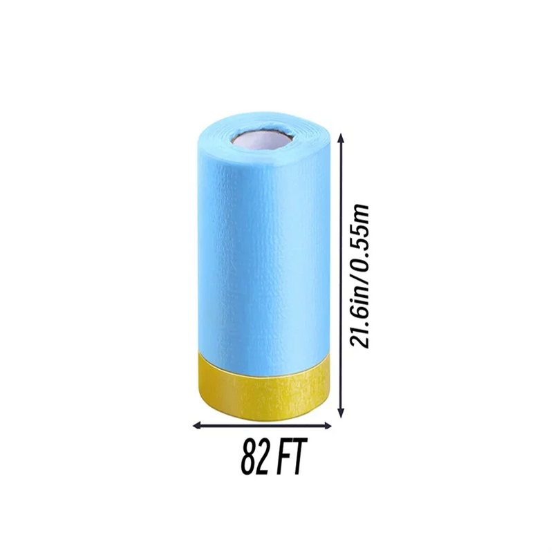 Film de masquage pré-adhésif bleu pour peinture, rouleau 25 m, largeur 0,55 à 1,5 m