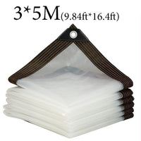 Bâche transparente imperméable avec œillets en polyéthylène de 2 x 4 à 5 x 10 m
