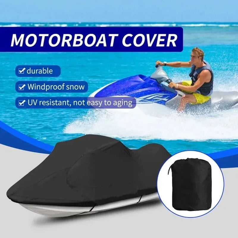 Housse jet ski remorquable en Oxford 210D noire, 3 tailles de 3,6 x 2,5 à 4,2 x 3 m