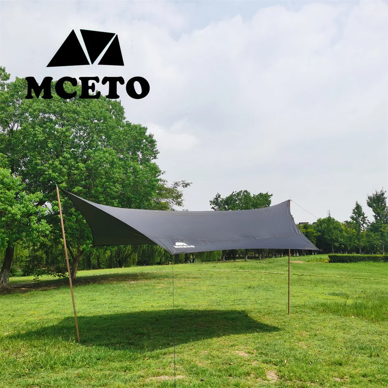 Bâche de camping imperméable Oxford 5 x 4 m avec piquets et cordes, anti-UV