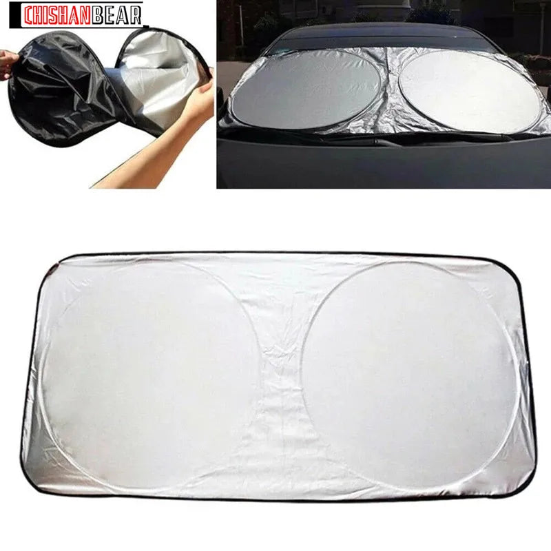 Pare-soleil pare-brise voiture pliable argenté, 5 tailles de 142 x 67 à 190 x 90 cm