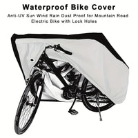 Housse vélo électrique imperméable anti-UV argent et noir, 4 tailles de 170 à 200 cm