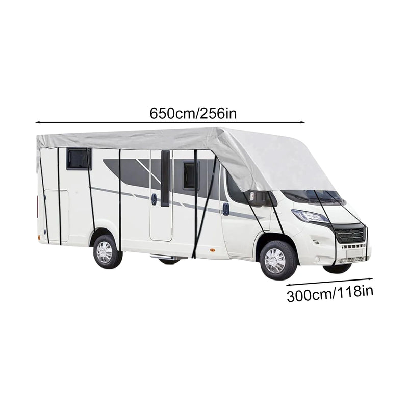 Housse de toit pour camping-car et caravane Oxford 210D, noire ou argent, 500 à 750 cm