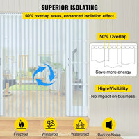 Lanière de rideau PVC transparente pour porte et climatisation, 18 cm x 1,90 à 2,50 m