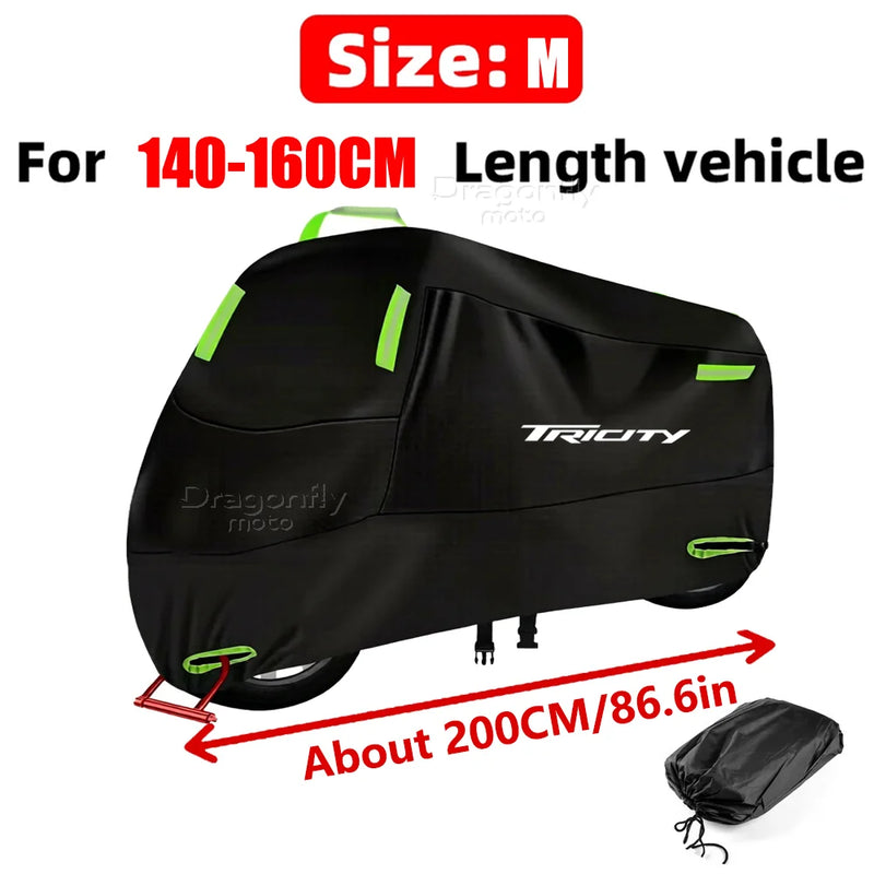 Housse scooter pour Yamaha Tricity 125, 155 et 300 2018-2022, imperméable, anti-UV, bandes réfléchissantes