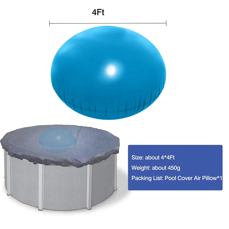 Coussin d'hivernage piscine hors sol gonflable bleu en PVC, 1,2 x 1,2 m