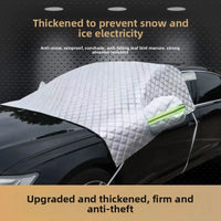 Protection pare-brise voiture hiver anti-givre et anti-neige avec caches de rétroviseurs, sans aimants