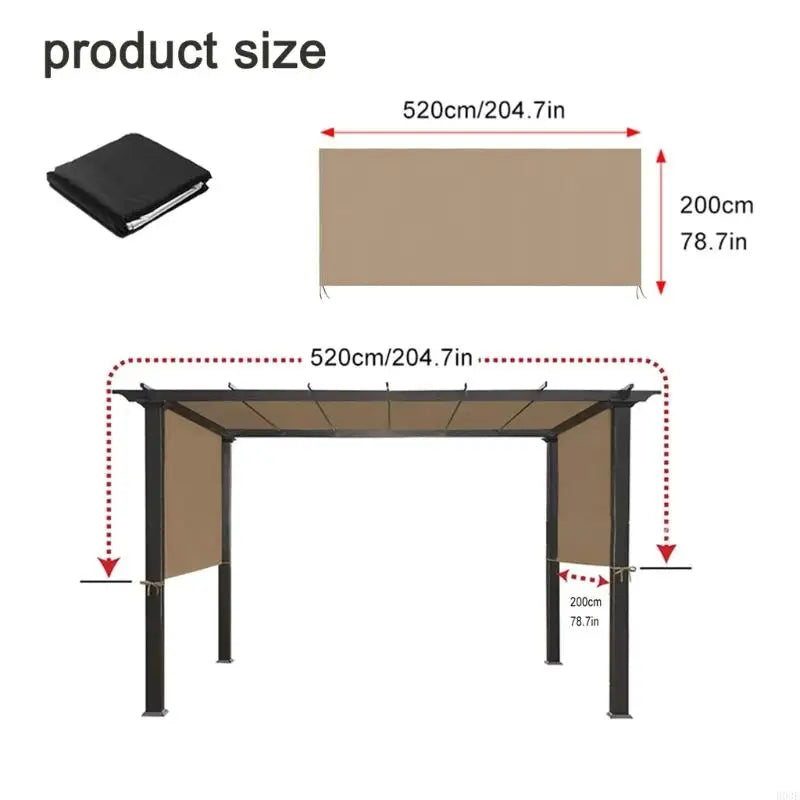 Auvent de remplacement pour pergola 520 x 200 cm, bords renforcés, polyester 190T, 5 coloris