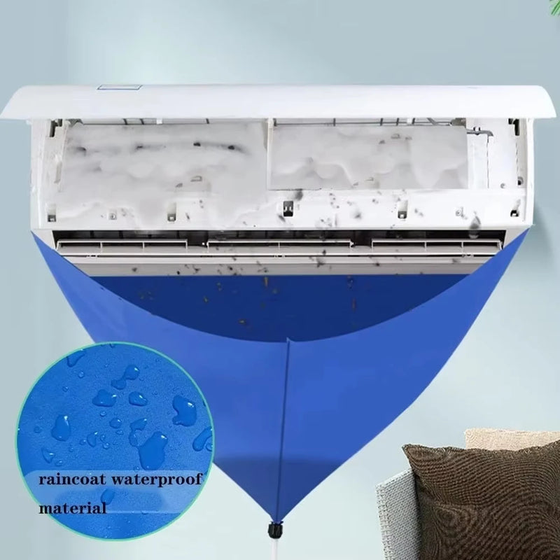 Housse de nettoyage épaisse en PVC pour climatiseur mural jusqu'à 100 cm, avec tuyau de vidange
