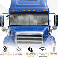 Pare-soleil de pare-brise pour camion 220 x 80 cm, aluminium anti-UV, ventouses et sac