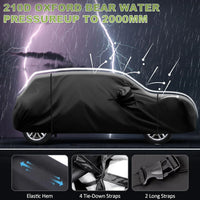 Housse voiture pour Mini Cooper 2 portes 2002-2024, noire, Oxford 210D, imperméable, anti-UV