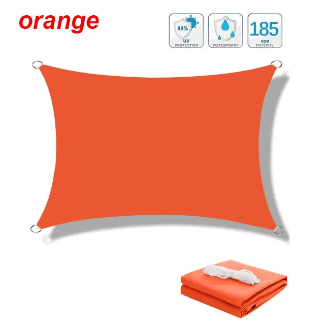 Voile d'ombrage rectangulaire imperméable en polyester 300D, anti-UV, 10 tailles