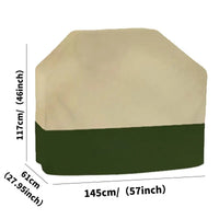 Housse barbecue rectangulaire beige et vert, Oxford 210D imperméable, 5 tailles