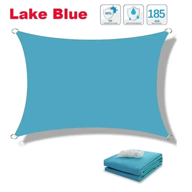 Voile d'ombrage rectangulaire imperméable en polyester 300D, anti-UV, 10 tailles