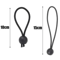 Sandow à boule noir pour bâche et auvent, 10 ou 15 cm, 5 à 50 pièces