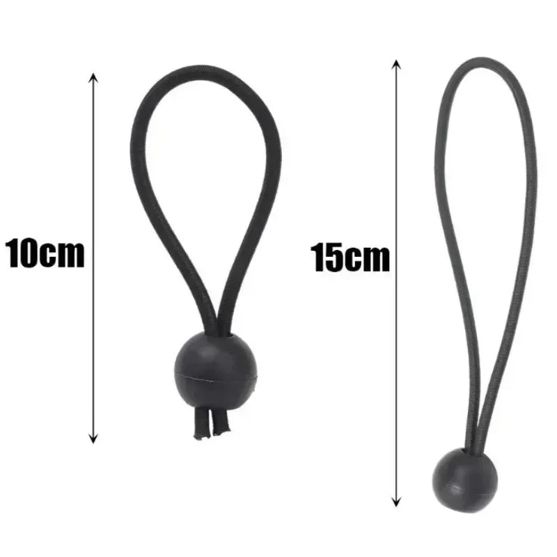 Sandow à boule noir pour bâche et auvent, 10 ou 15 cm, 5 à 50 pièces