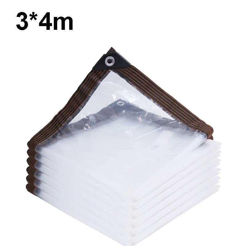 Bâche imperméable transparente en polyéthylène avec œillets pour balcon et serre, 6 tailles de 1 x 2 à 3 x 6 m