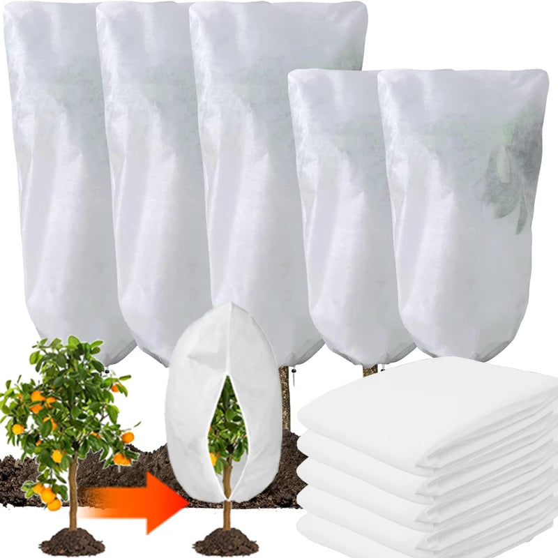 Housse d'hivernage blanche avec zip et cordon pour plantes, 5 tailles de 60x80 à 120x180 cm