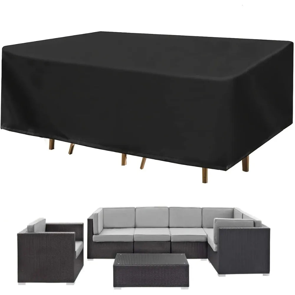 Housse de table de jardin rectangulaire imperméable et anti-UV, Oxford 210D, 36 tailles