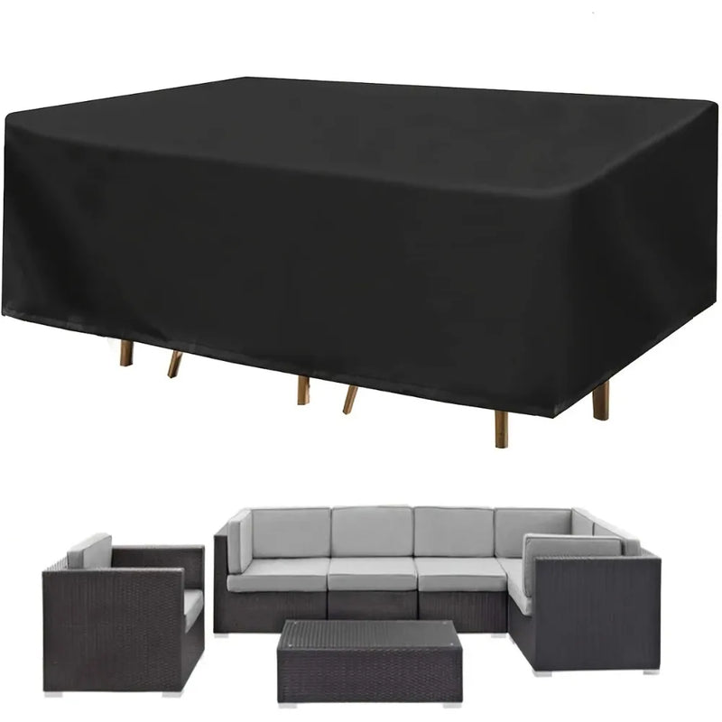 Housse de table de jardin rectangulaire imperméable et anti-UV, Oxford 210D, 36 tailles