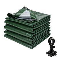 Bâche étanche anti-UV avec œillets, bleue ou verte, sandows à boule en option, de 2 x 3 à 4 x 5 m