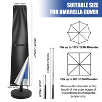 Housse parasol déporté forme banane ou droite avec perche télescopique et pochette, Oxford imperméable
