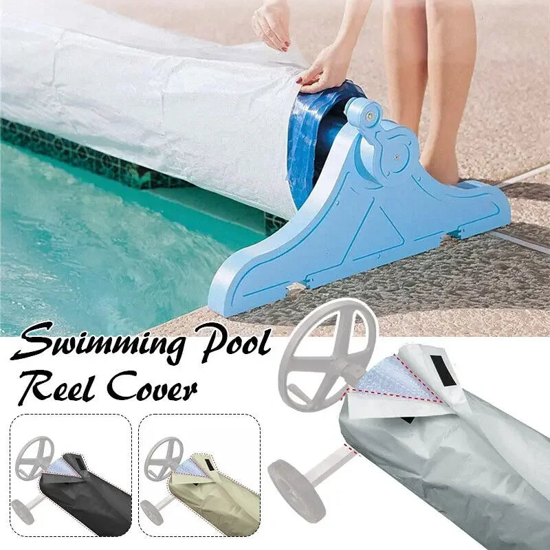 Housse enrouleur bâche piscine polyester enduit d'argent, 3 coloris, 490 à 730 cm