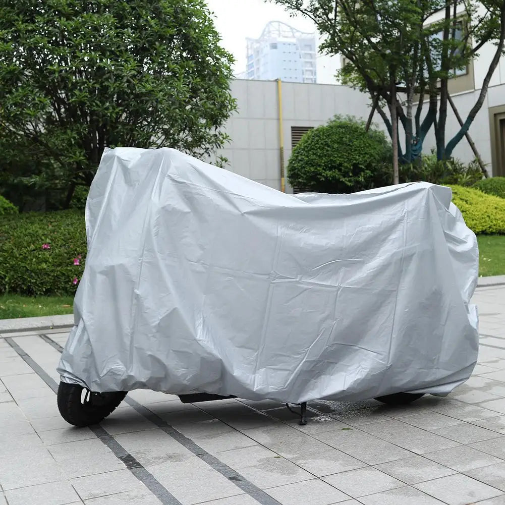 Housse moto imperméable en PEVA gris argenté, 120 x 210 cm, pour moto, scooter et vélo