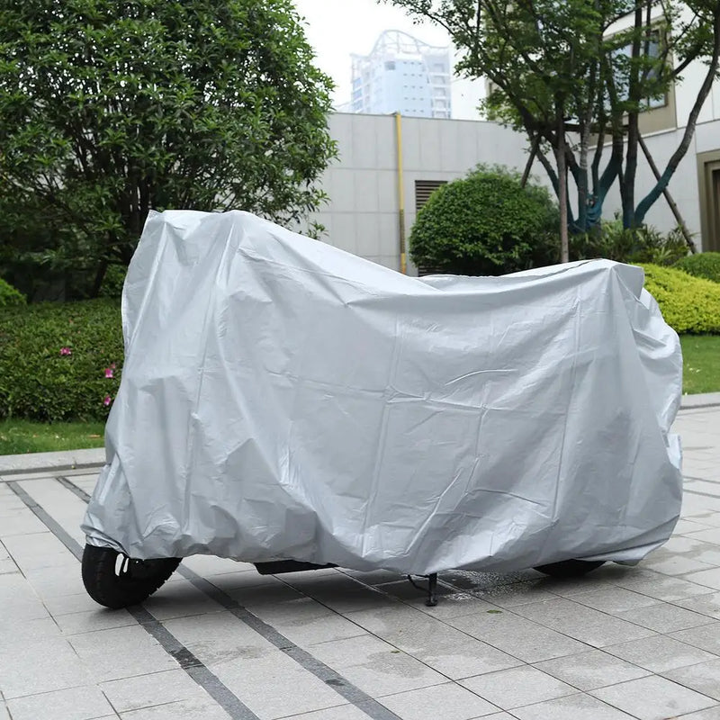 Housse moto imperméable en PEVA gris argenté, 120 x 210 cm, pour moto, scooter et vélo