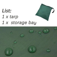 Bâche de camping auvent imperméable en polyester 190T, vert ou sable, 3x3 à 3x5 m