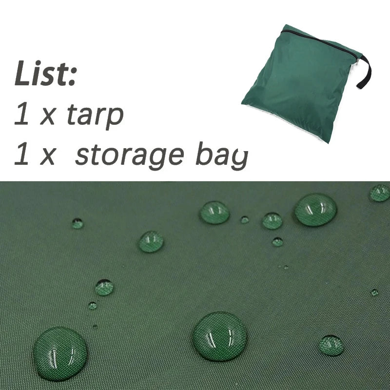 Bâche de camping auvent imperméable en polyester 190T, vert ou sable, 3x3 à 3x5 m