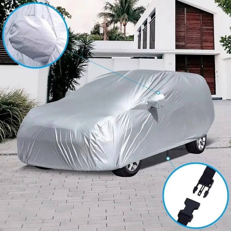 Housse voiture pour Hyundai Kona 2018-2025, Oxford 210D argentée, imperméable, ourlet élastique
