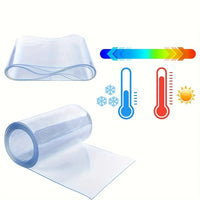 Bande de rideau PVC souple transparente 18 cm, longueurs 1,95 m, 2 m ou 2,10 m
