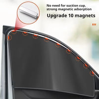 Pare-soleil voiture magnétique occultant pour vitres latérales, pare-brise et lunette arrière, 2 à 6 pièces